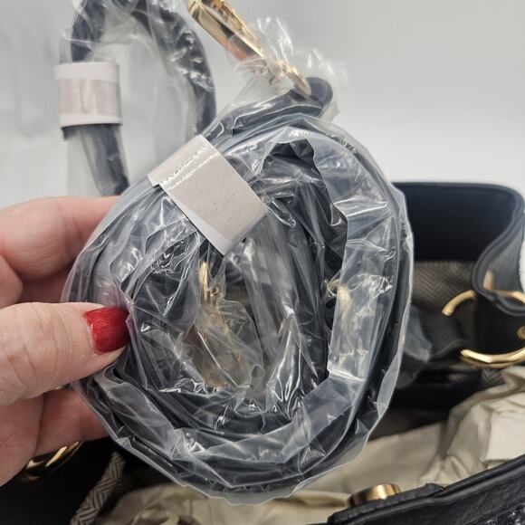 Jen & Co Tweed Bucket Handbag Classic Contemporary Vegan Preppy Minimalist Chic - Picture 7 of 12